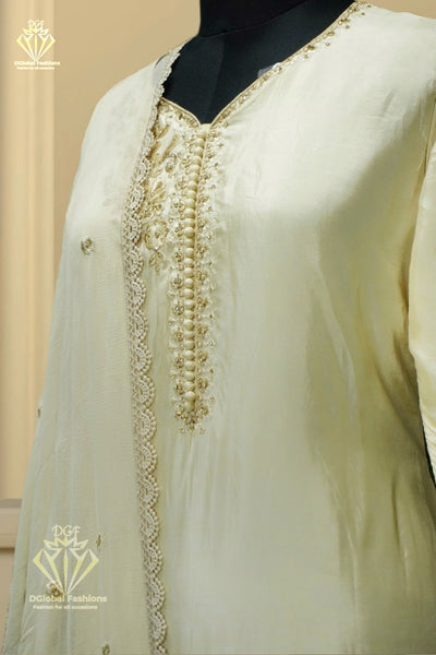 Silk party wear embroidered set