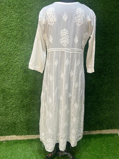 Step into timeless elegance with this exquisite Anarkali gown crafted from luxurious Modal fabric