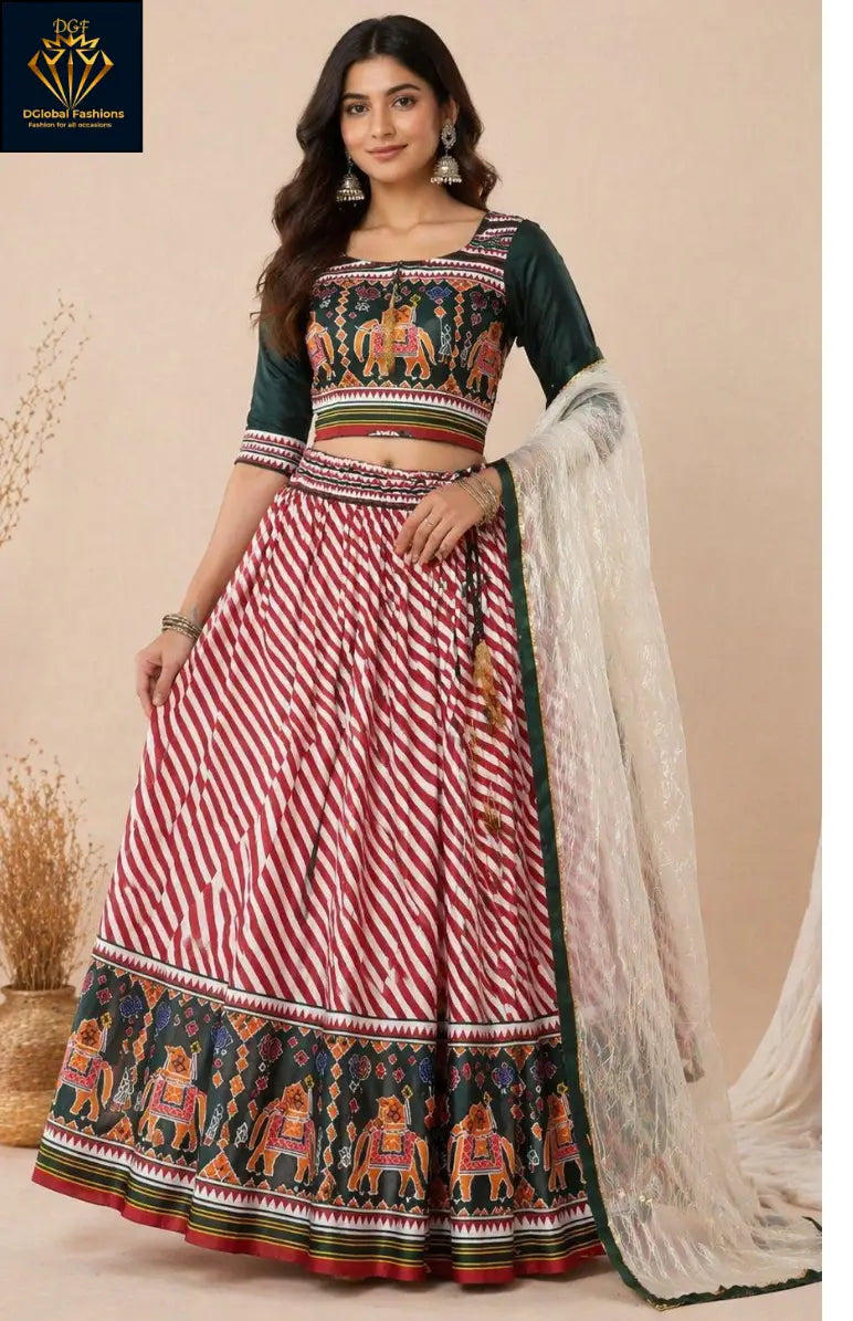 Leheriya & Patola Print Chaniya Choli with Lagdi Patta