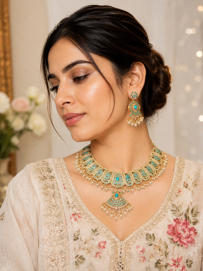 Jadau Necklace | Bridal Jadau Jewellery | Elegant Indian Jewellery