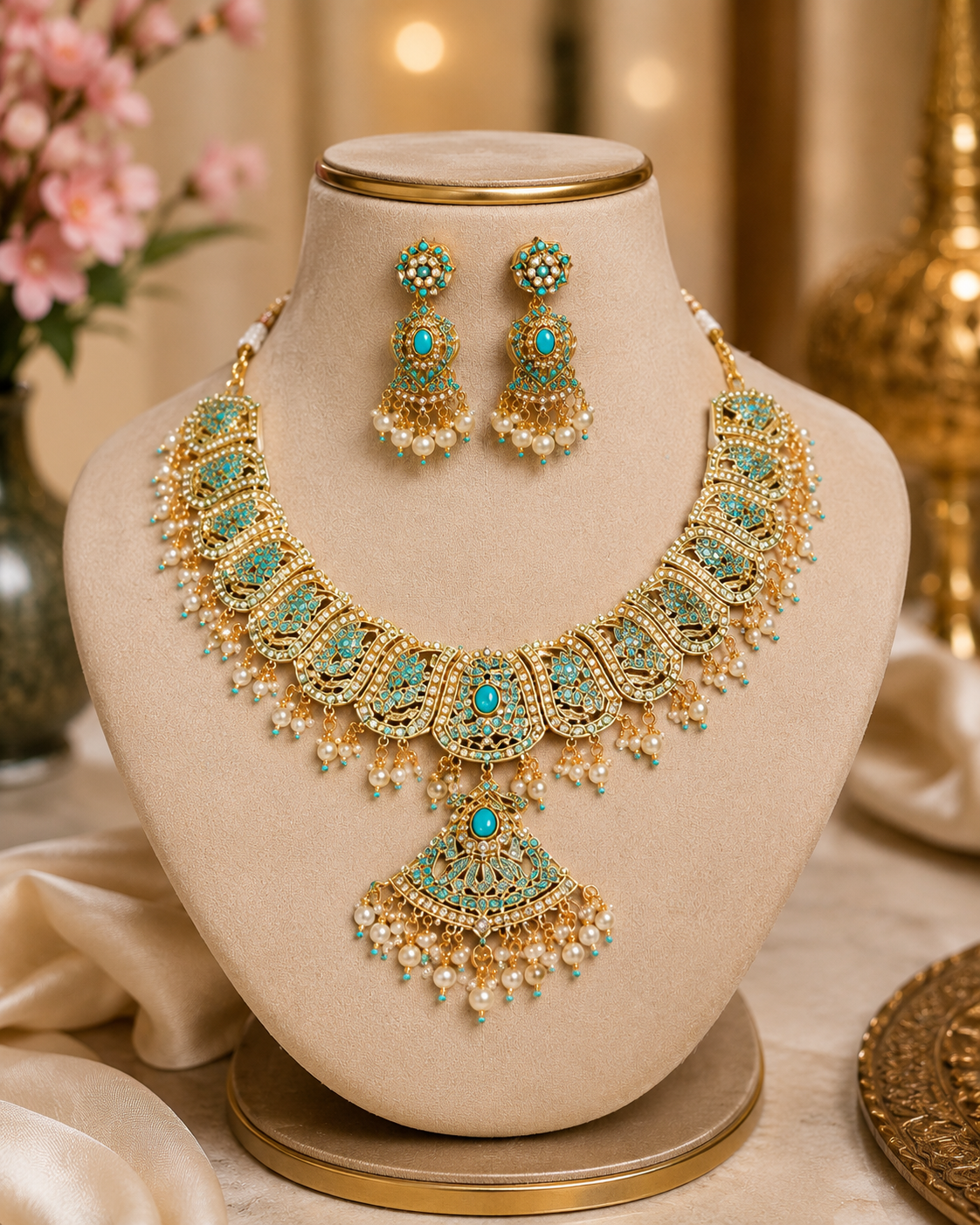 Jadau Necklace | Bridal Jadau Jewellery | Elegant Indian Jewellery