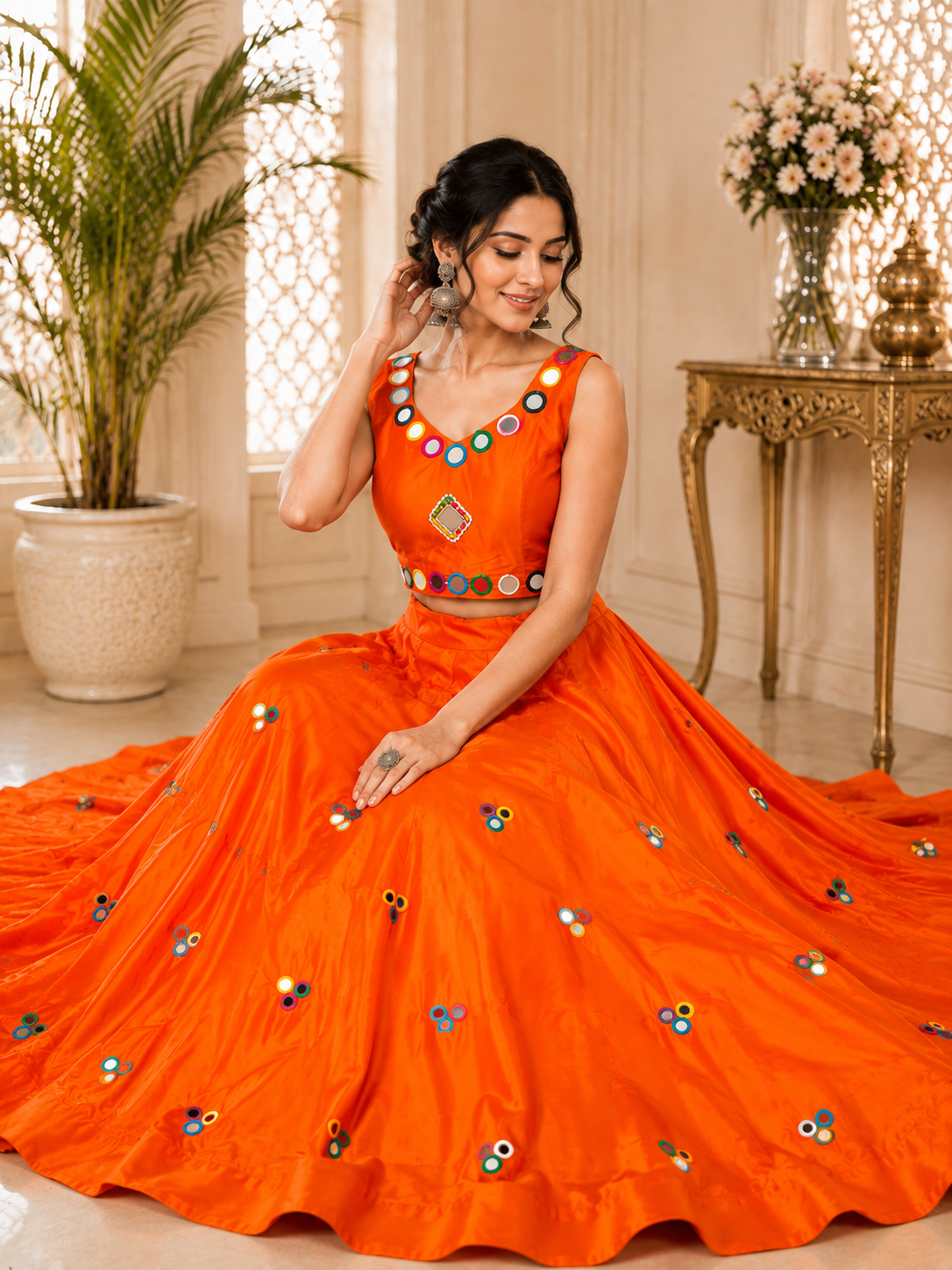 Mirror Work Lehenga Choli Set