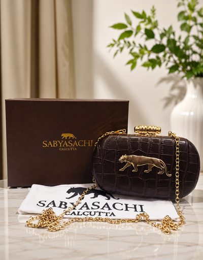 Sabyasachi Croc-Textured Clutch Bag