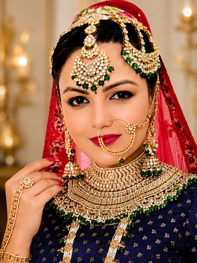 Jewellery Gold Plated Kundan Stone Bridal Set