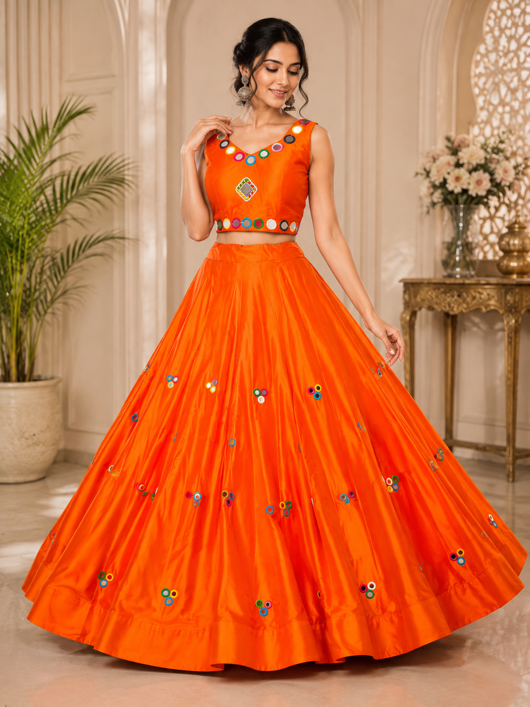 Mirror Work Lehenga Choli Set