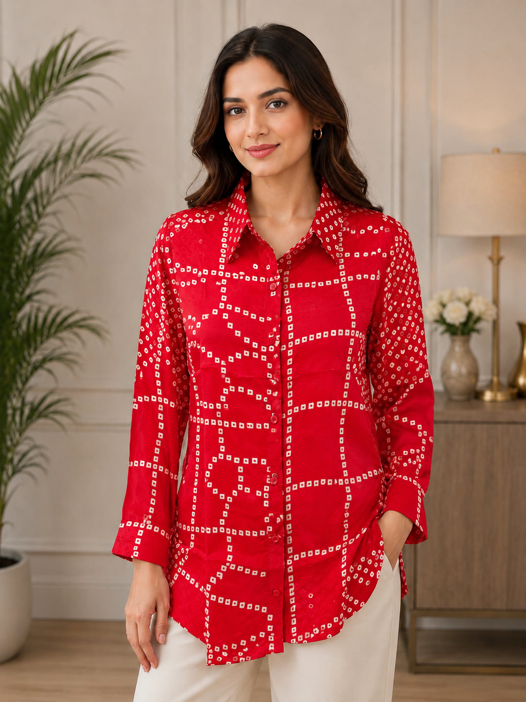 Bandhani Crepe Shirt