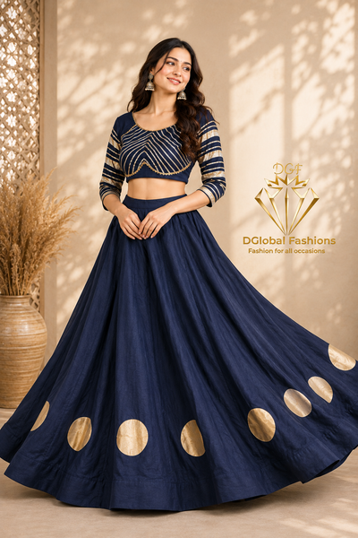 Gota Patti Lehenga Choli Set in Roman Silk | Indian Ethnic Wear