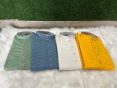 Chikankari Kurta Set. With its fine threadwork and soft sequin accents, this piece strikes the perfect balance between cultural heritage and contemporary charm.