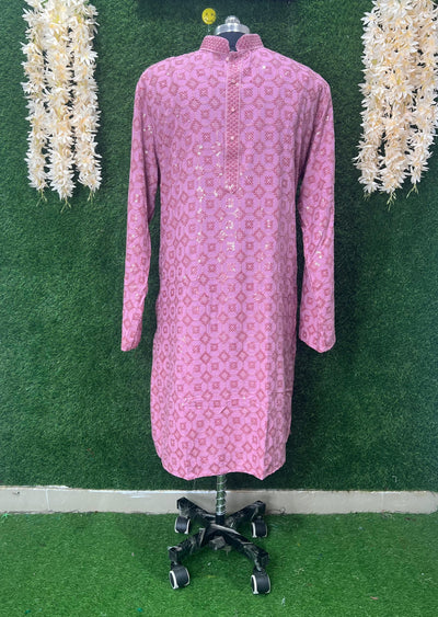 Chikankari Kurta Set, enhanced with elegant sequin work. Designed for those who appreciate timeless style and refined detail