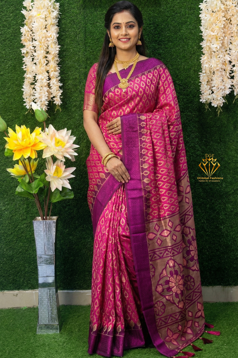 Viscose Silk Brasso Saree with Designer Blouse
