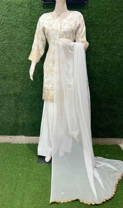 Farshi Shalwar 3-Piece Banarasi Suit Set