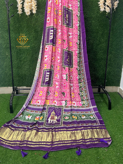 DGlobal Fashions offers a selection of Gaji silk dupattas, each featuring intricate designs and embellishments suitable for festive and traditional occasions.