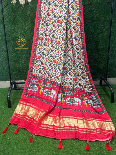DGlobal Fashions offers a selection of Gaji silk dupattas, each featuring intricate designs and embellishments suitable for festive and traditional occasions.