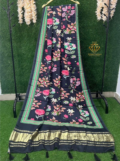 DGlobal Fashions offers a selection of Gaji silk dupattas, each featuring intricate designs and embellishments suitable for festive and traditional occasions.