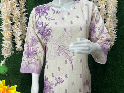 Elegant Lavender Floral Printed Pant Suit Set