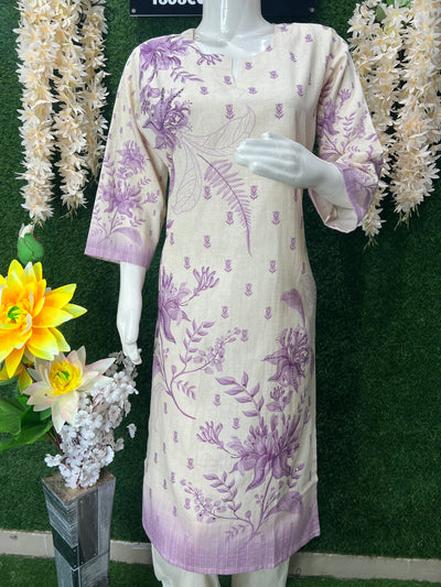 Elegant Lavender Floral Printed Pant Suit Set