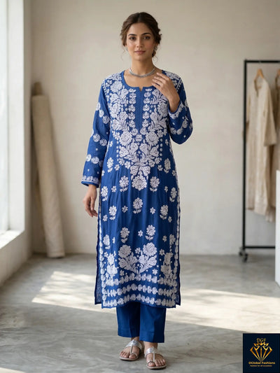 Lucknowi Chikankari Georgette Kurti