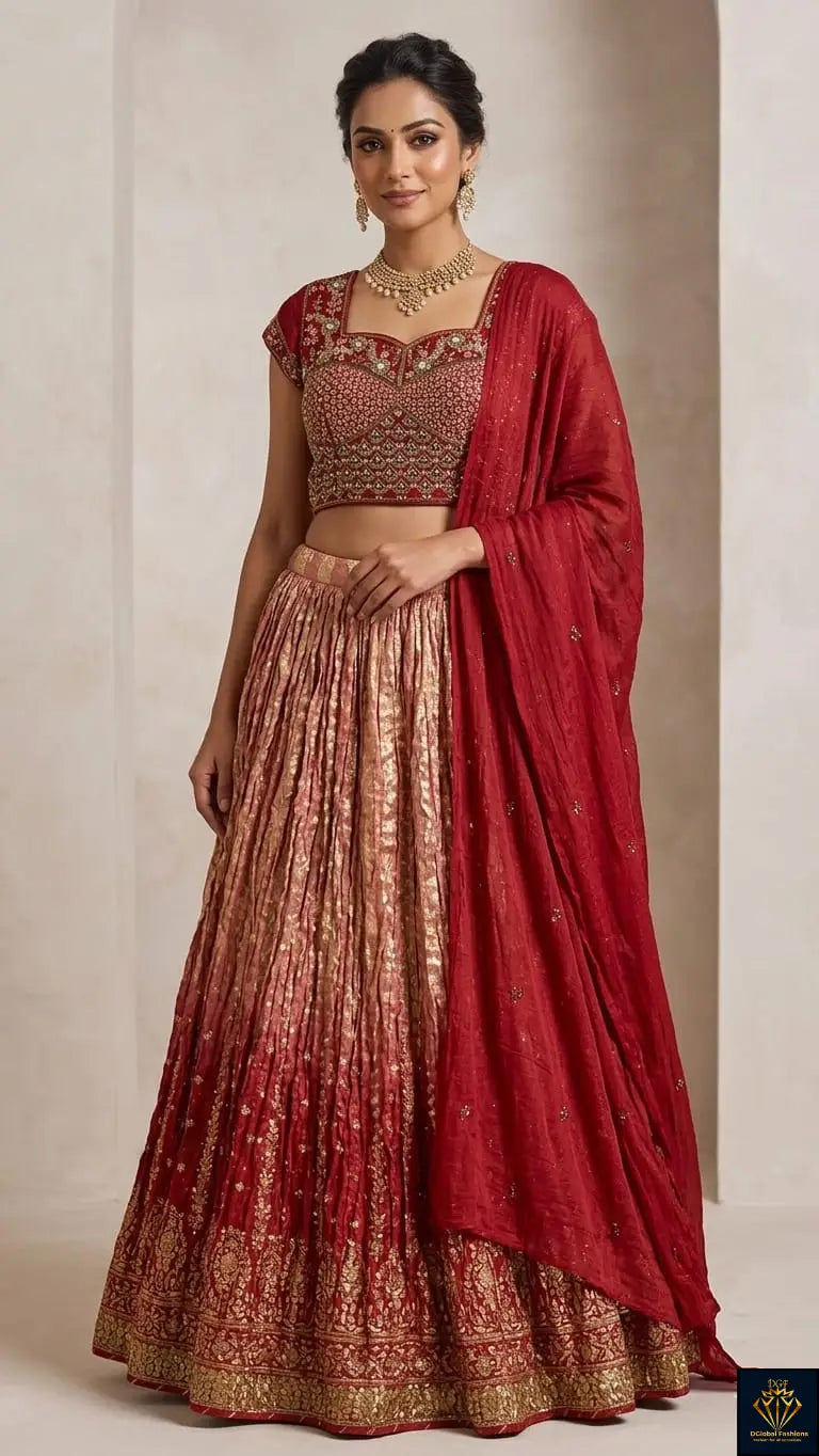 Embroidered Lehenga Set with Dupatta