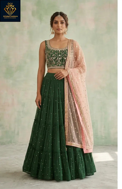 Embroidered (3-Piece) Lehenga Set