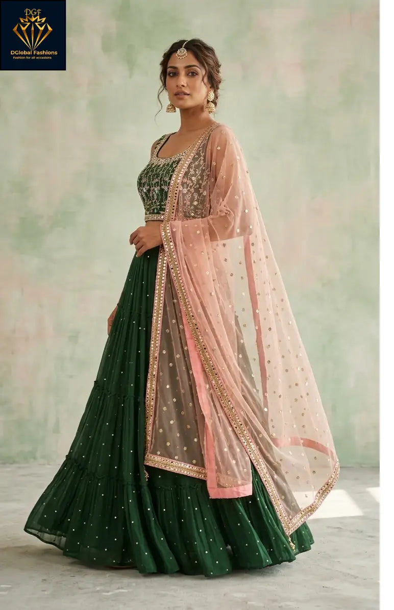 Embroidered (3-Piece) Lehenga Set