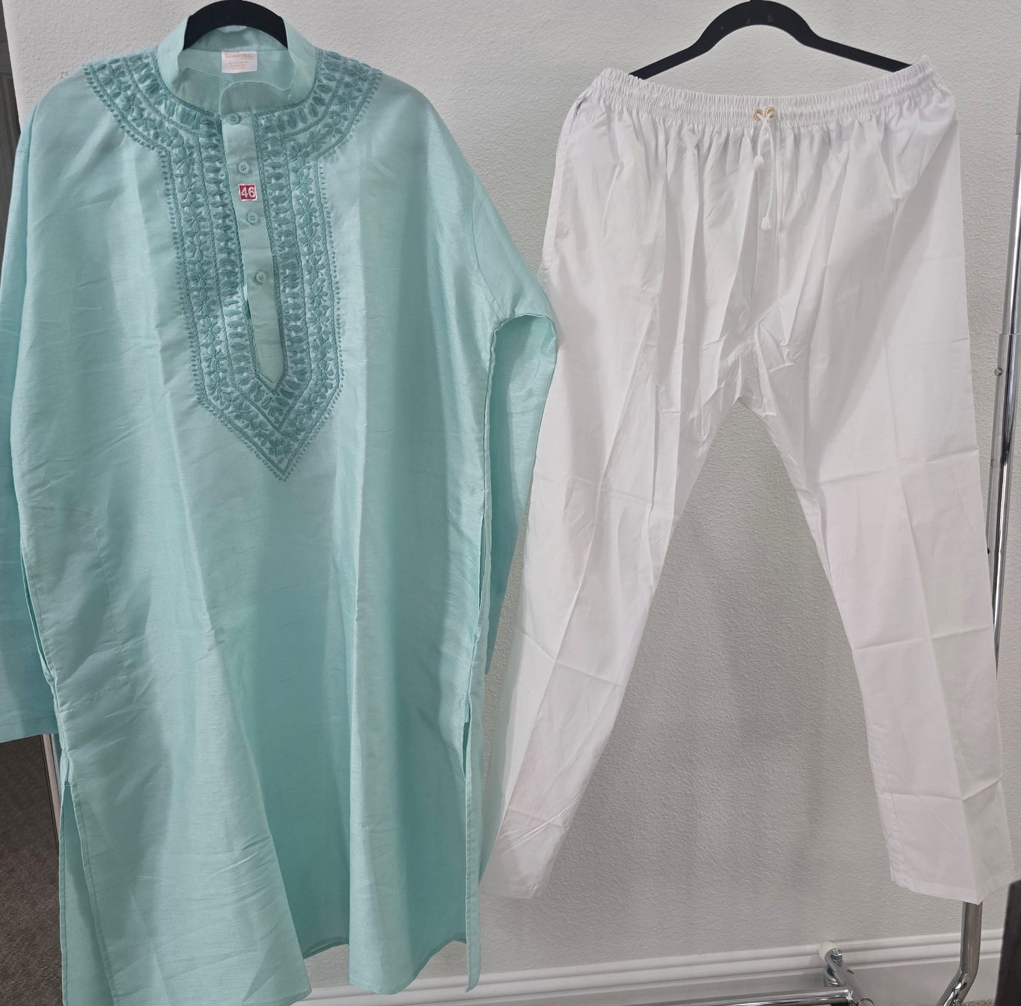 Embrace timeless elegance with this handcrafted Lucknowi Chikankari Kurta Set