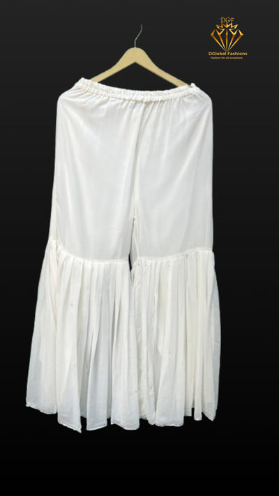 Exquisite silk & georgette gharara set with kurta