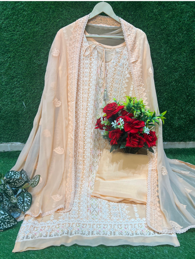 Embroidery Suit Set with Dupatta