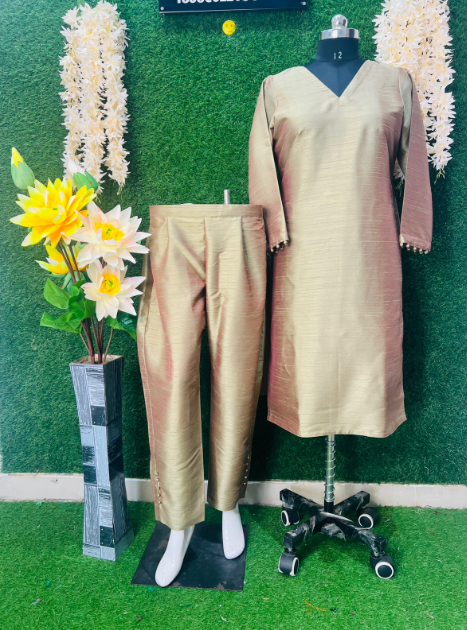 Kosa Silk Kurta Pant Suit Set
