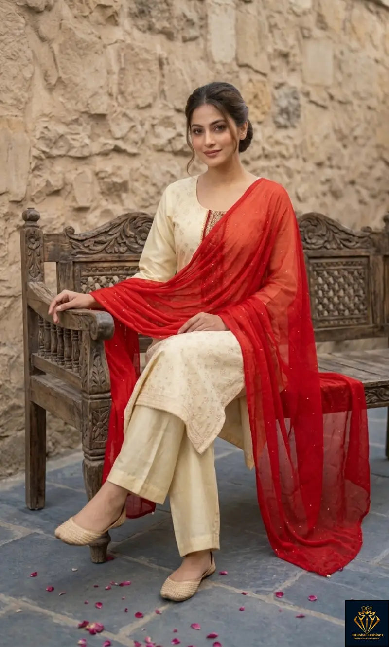 Banarasi 3-Piece Suit Set with Palazzo