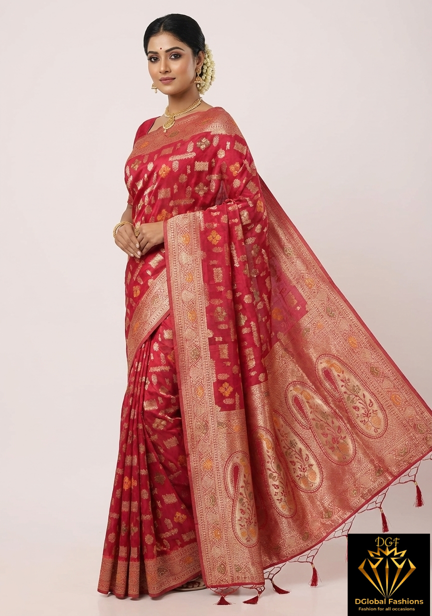Banarasi Zari Woven Saree with Traditional Motifs