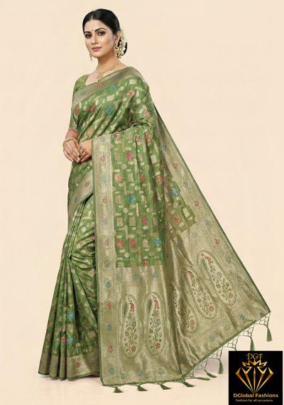Banarasi Zari Woven Saree with Traditional Motifs
