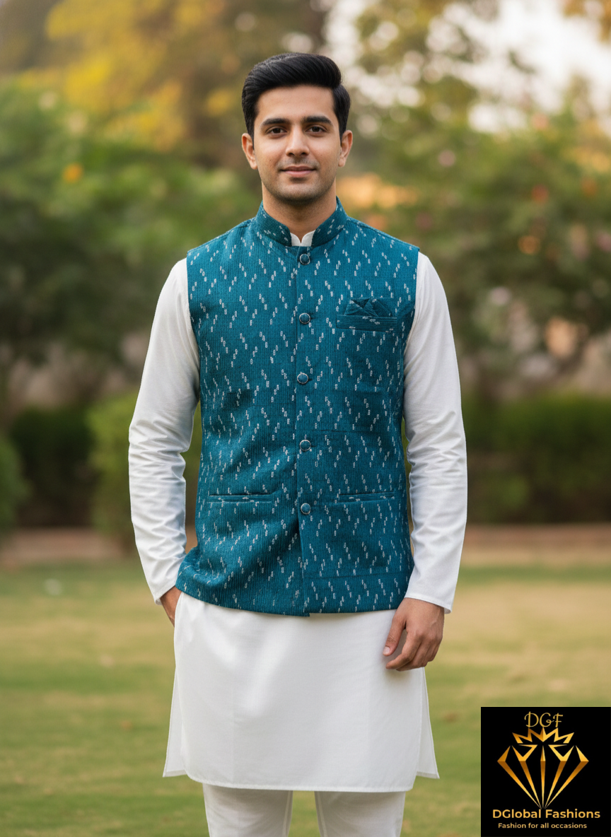 Elegant Nehru Jacket with Sequin Work – Festive & Party Wear