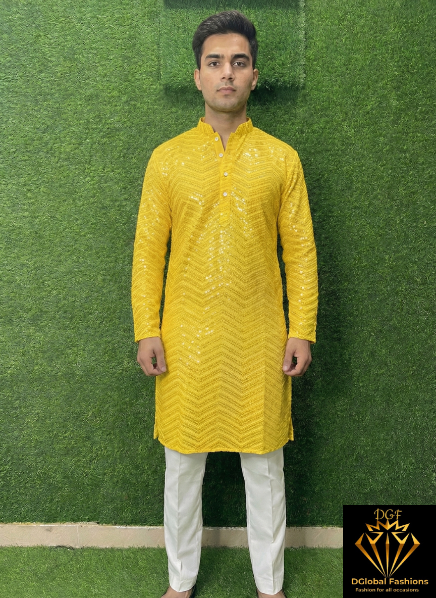 Chikankari Sequin Work Kurta Set