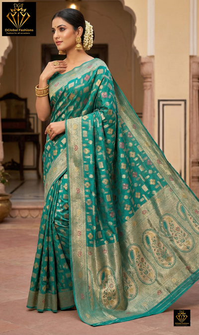 Banarasi Zari Woven Saree with Traditional Motifs
