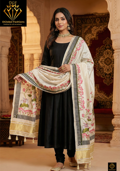 Gajji silk kalamkari dupatta