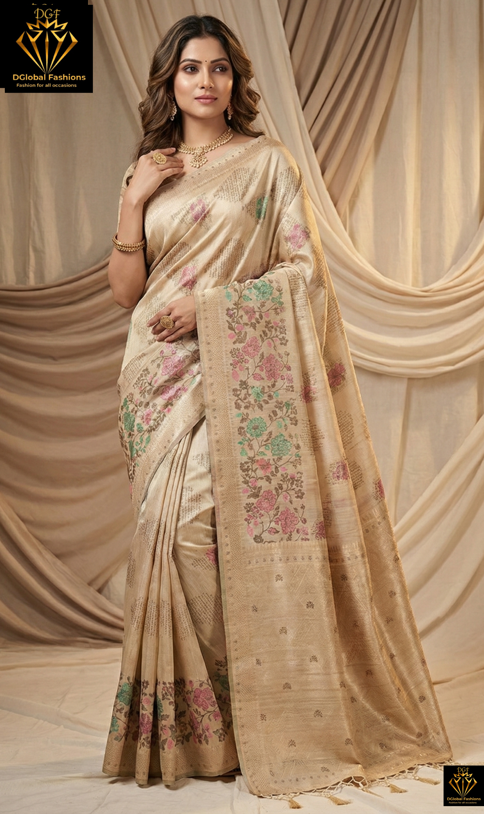 Banarasi Saree with Floral and Zari Weaving
