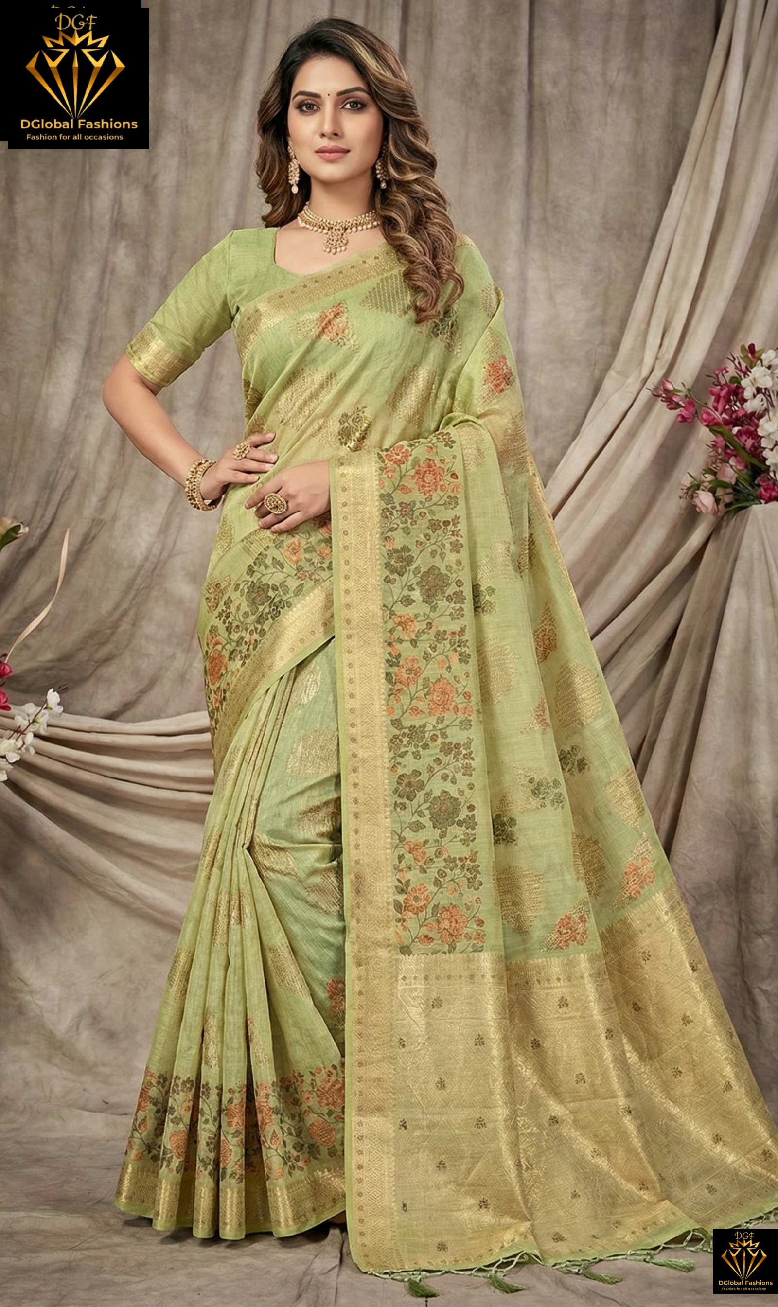 Banarasi Saree with Floral and Zari Weaving