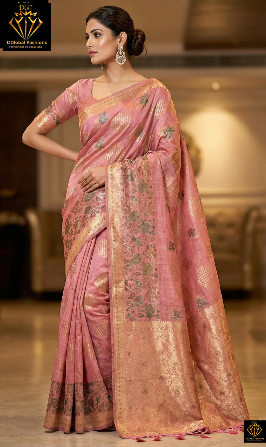 Banarasi Saree with Floral and Zari Weaving