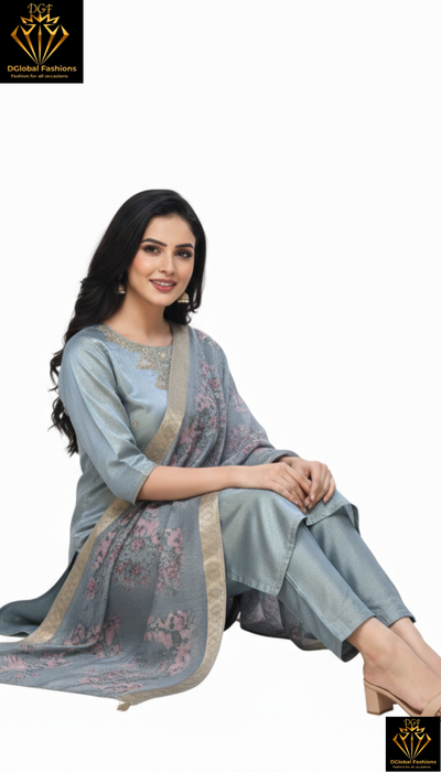 Designer Silk Suit Set