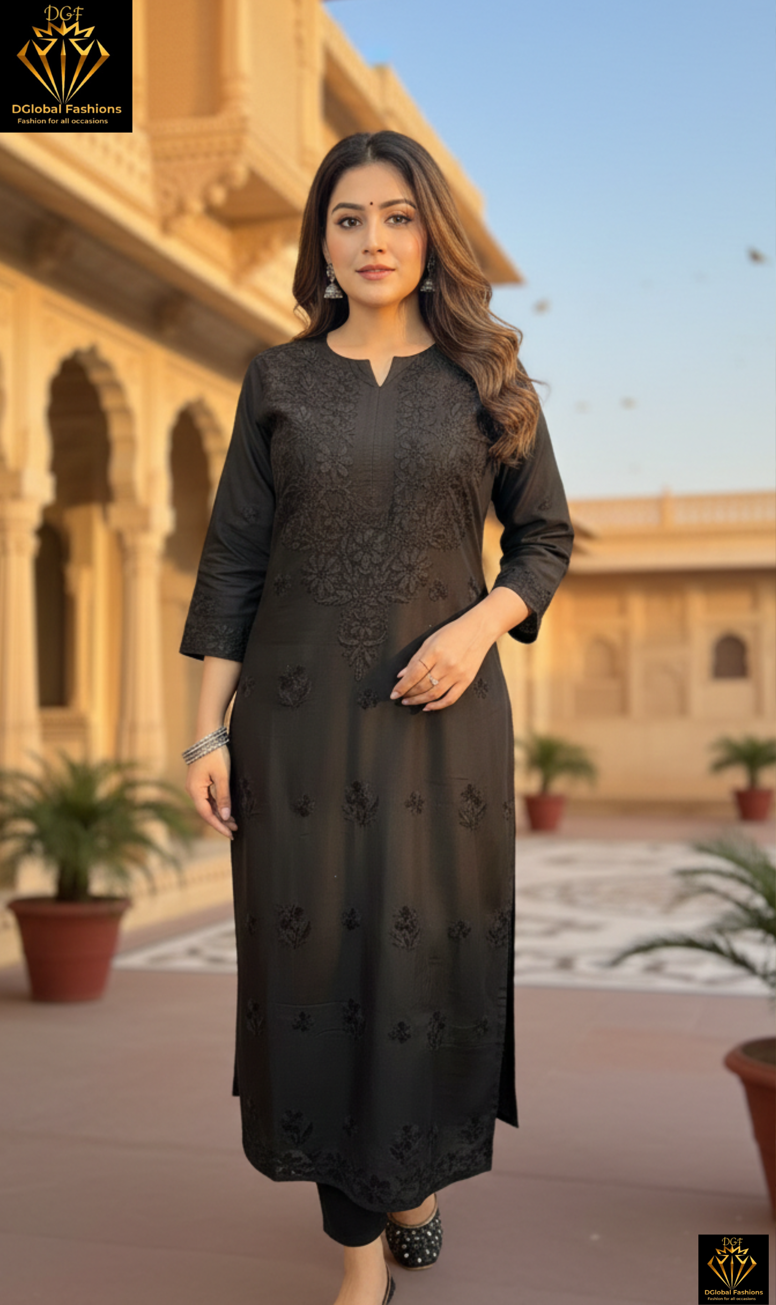 Lucknowi Chikankari Muslin Kurti