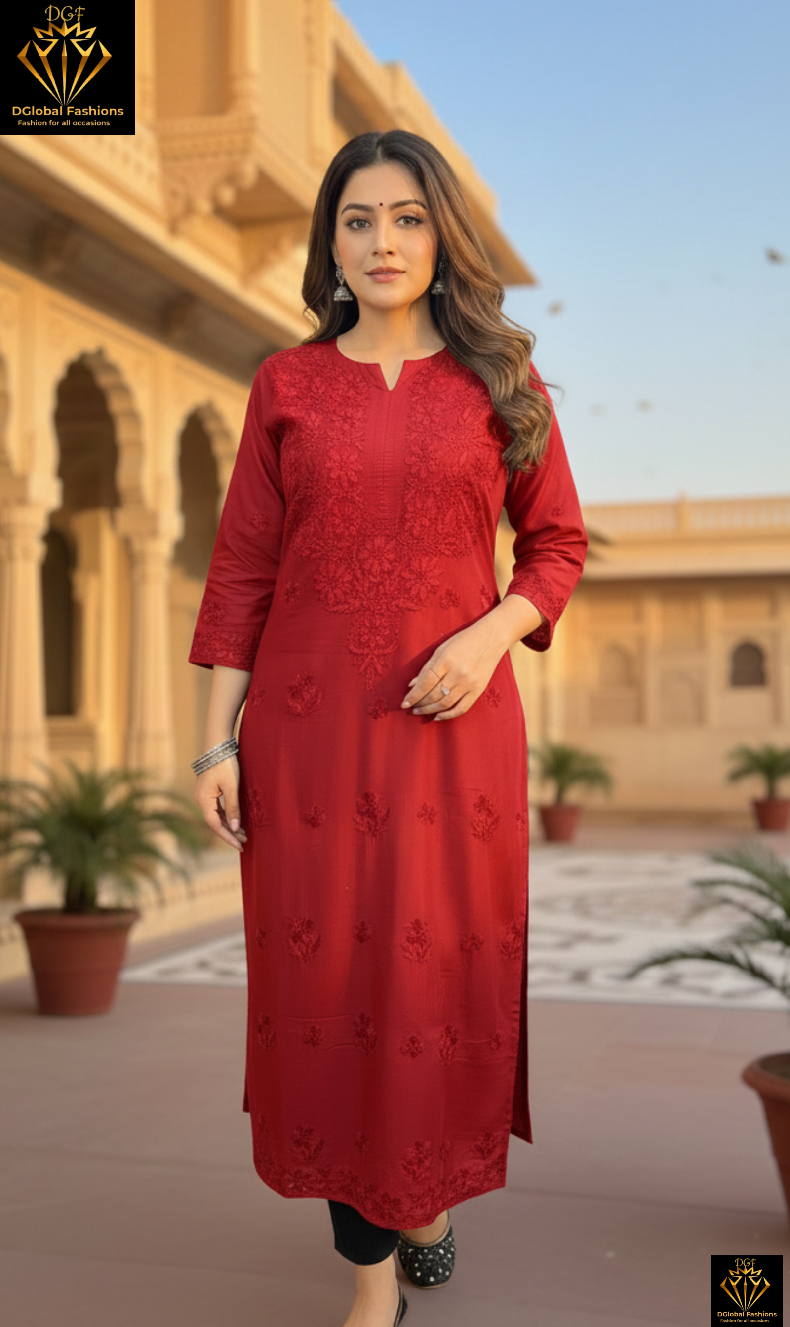 Lucknowi Chikankari Muslin Kurti