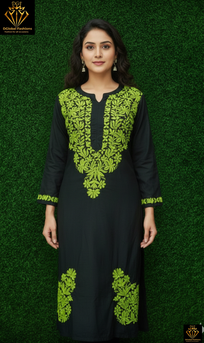 Lucknowi Chikankari Modal 3D Kurti