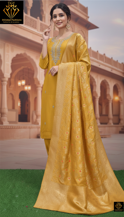 Elegant Embroidered Kurta with Pant & Dupatta Set – Festive & Casual Wear