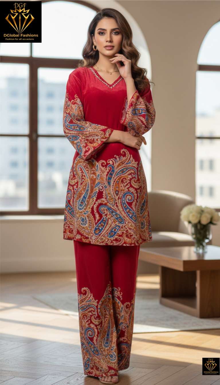 Natural Crepe Coord Set with Real Mirror Work β Festive Ethnic Wear for Women