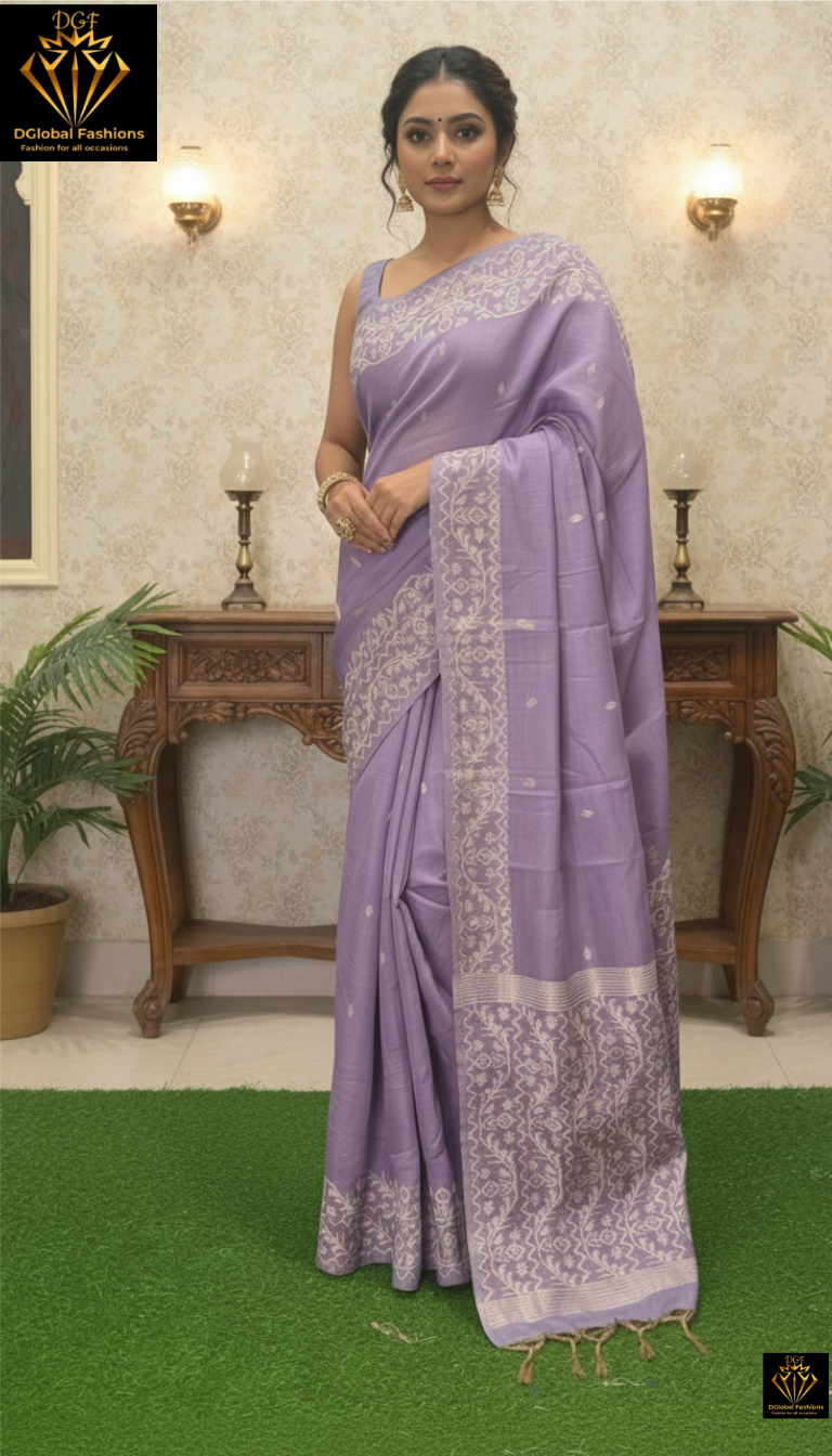 Slub Cotton Saree with Banarsi Weaving