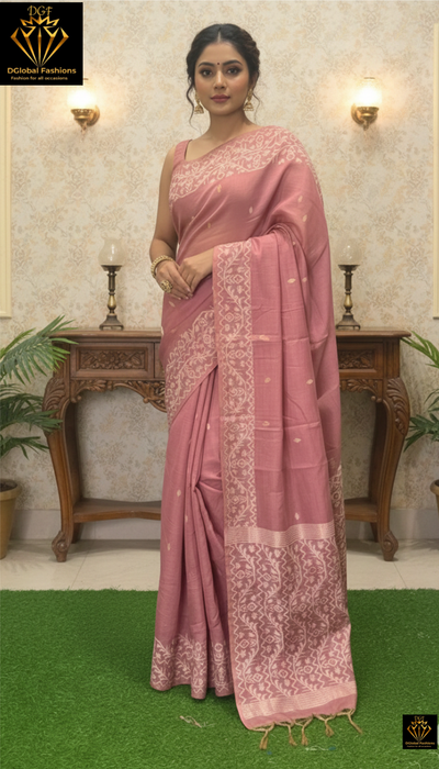 Slub Cotton Saree with Banarsi Weaving