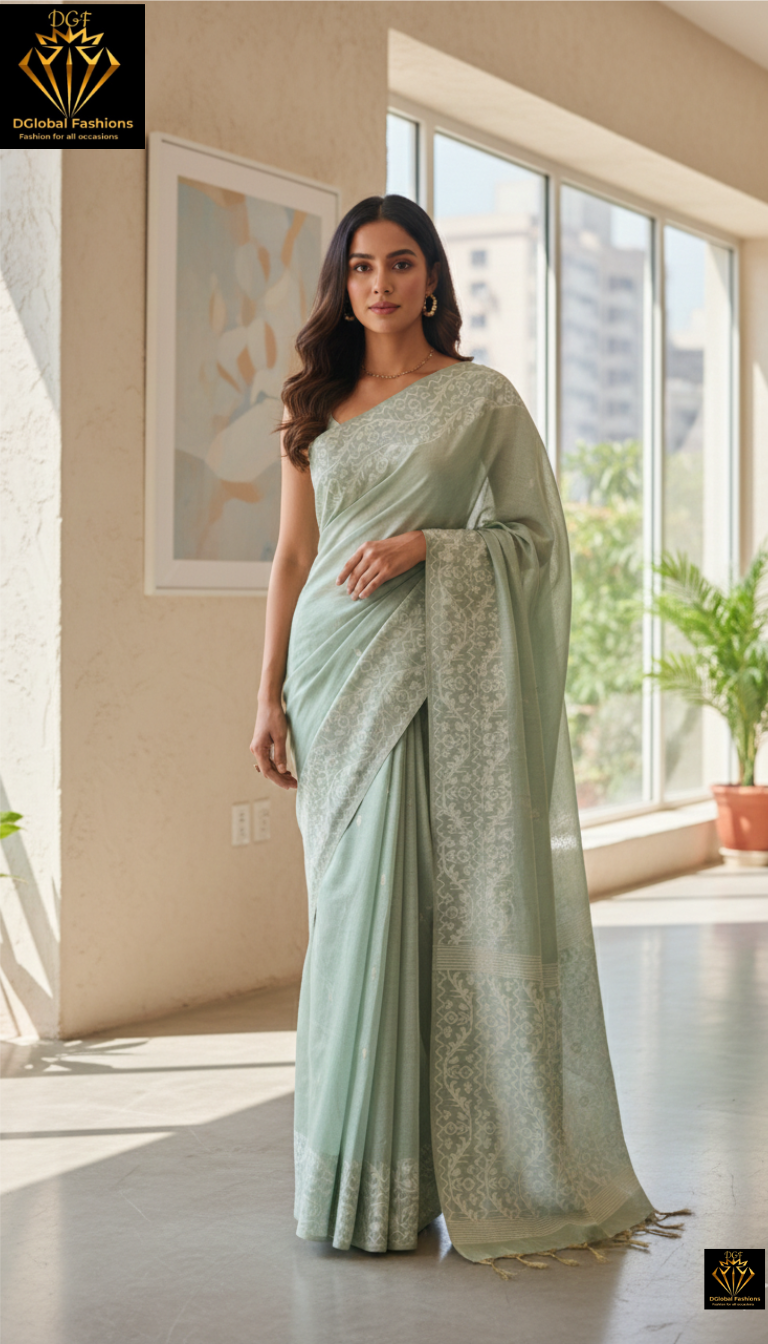 Slub Cotton Saree with Banarsi Weaving