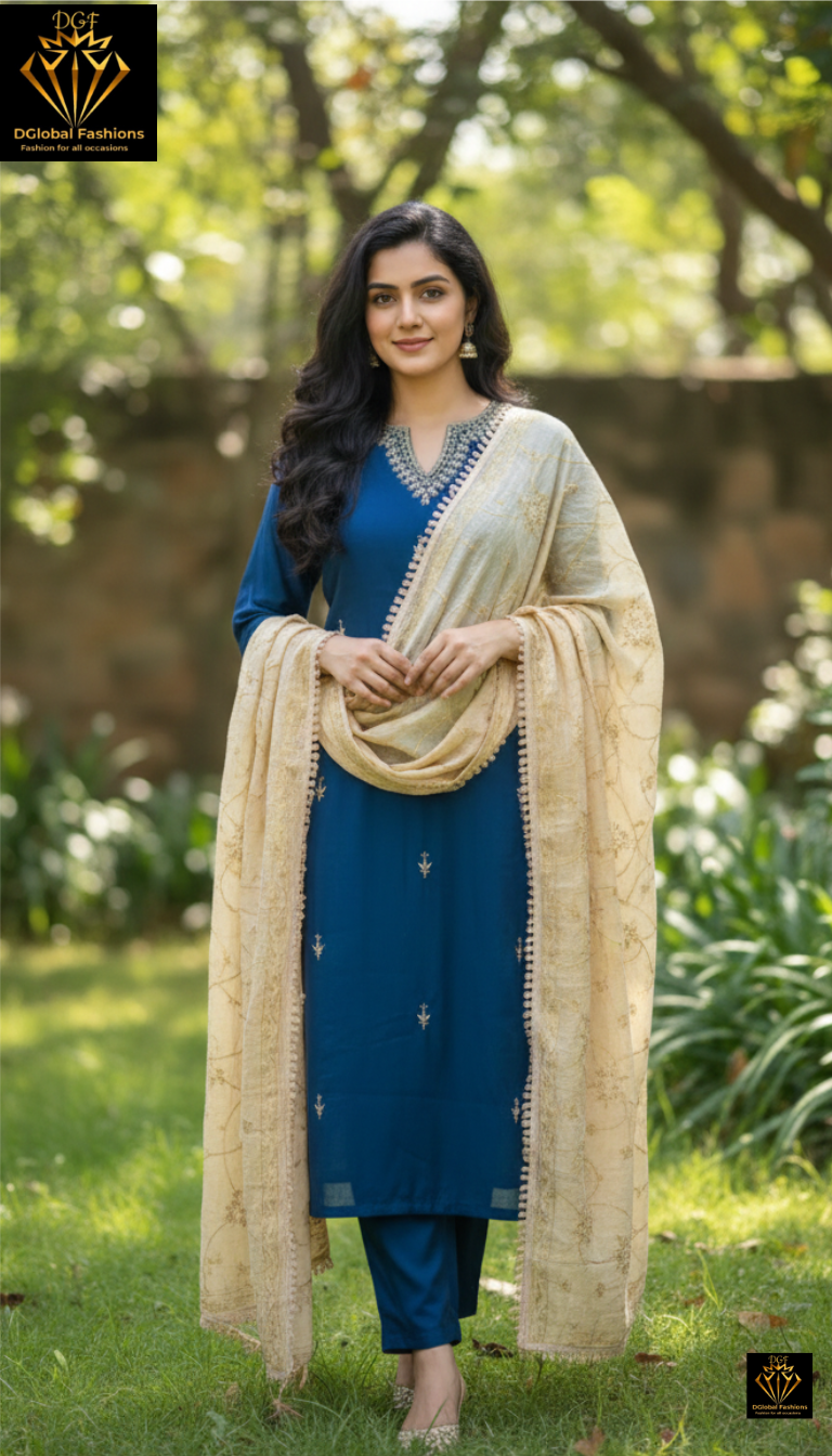 Embroidered kurta set with dupatta