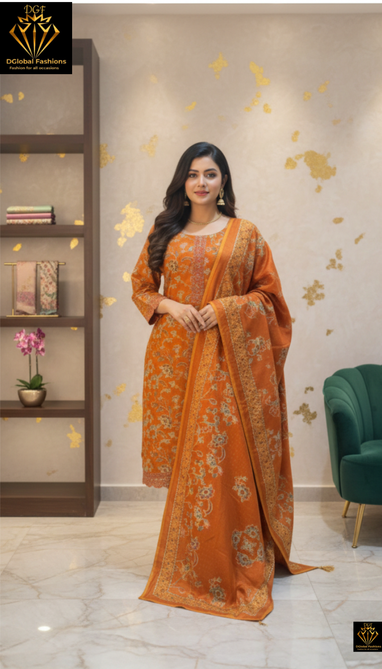 Pashmina winter suit set