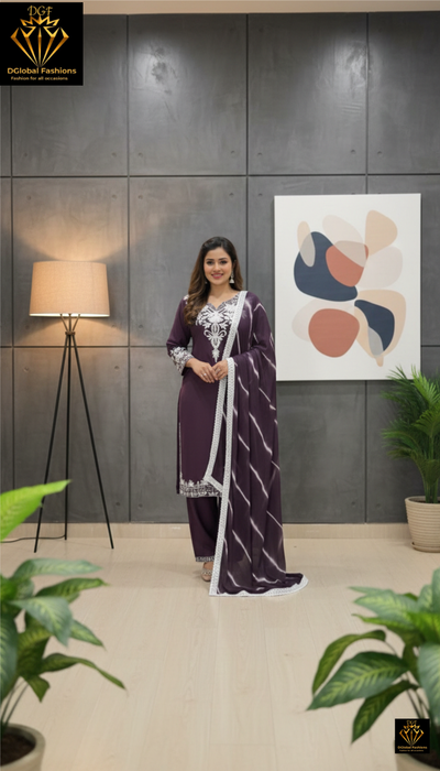 Embroidered Pant Style Suit with Dupatta – Elegant Festive Wear
